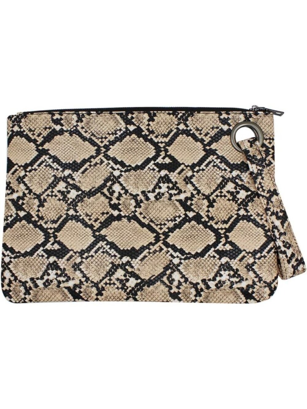 Stylish Oversized Snakeskin Clutch Bag | Versatile Messenger Tote & Wristlet